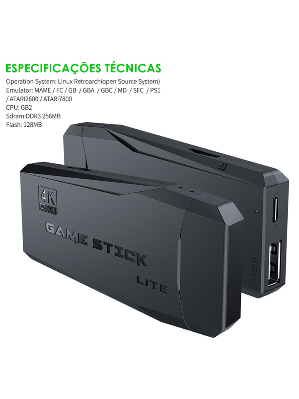 Video Game Stick Retro Controle Sem Fio HDMI 3500 Jogos