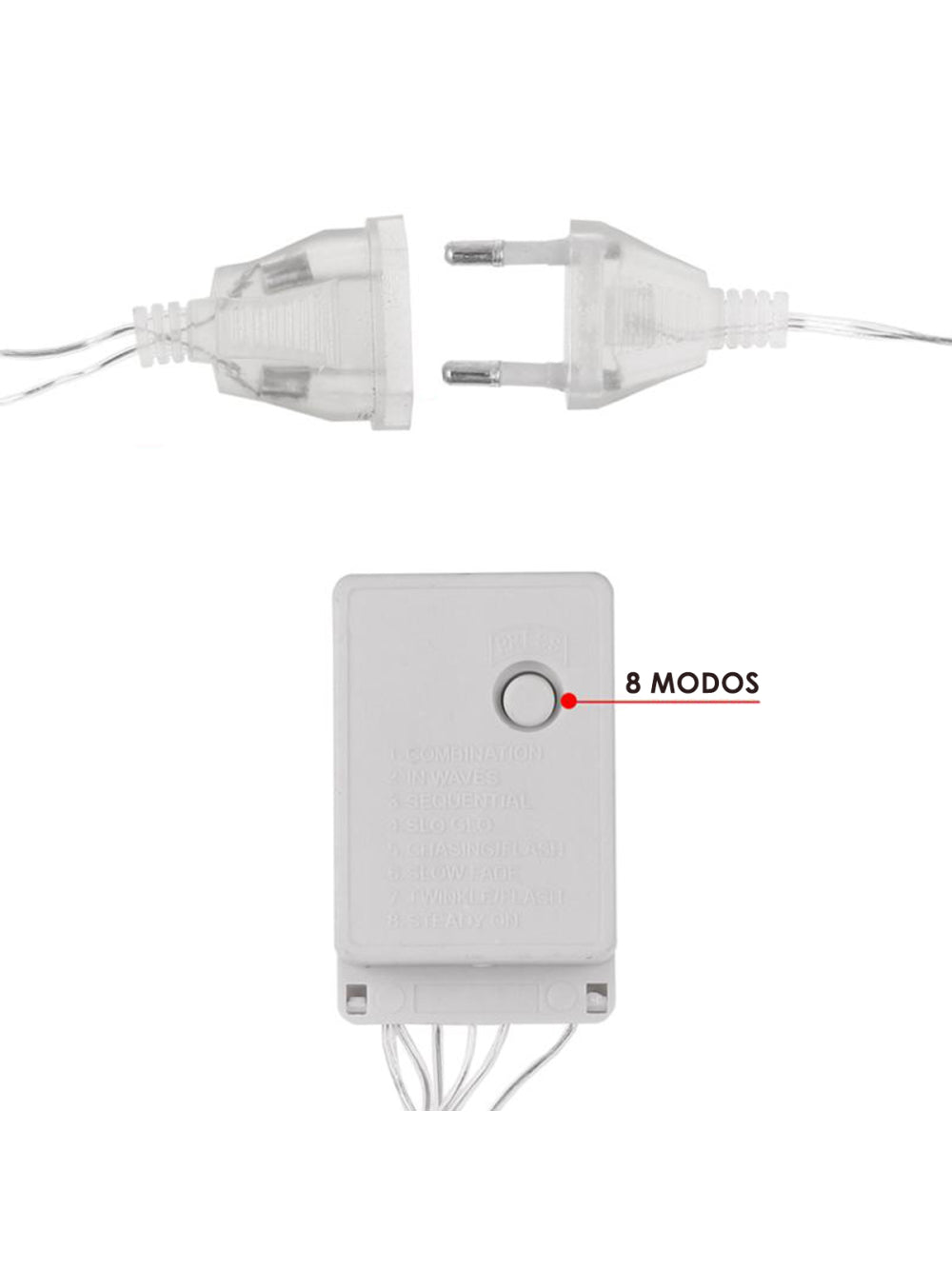 Pisca de LED Cortina 320L 3x3M 8 Modos 110v Decoração Natal Cores:Branco Quente