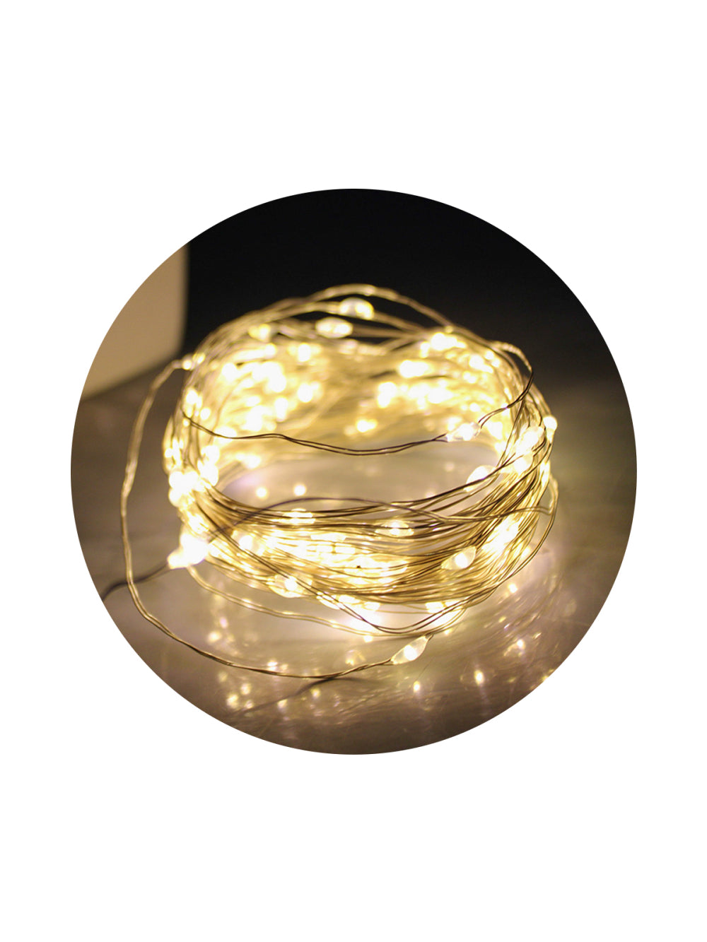 Pisca de LED Fio de Fada 100L 10 Metros a Pilha Cor do Led:Branco Quente