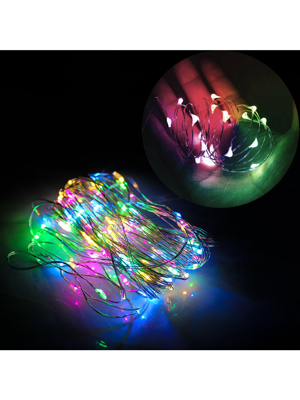 Pisca de LED Fio de Fada 20L 2 Metros A Bateria Natal Ano Novo Cores:Colorido