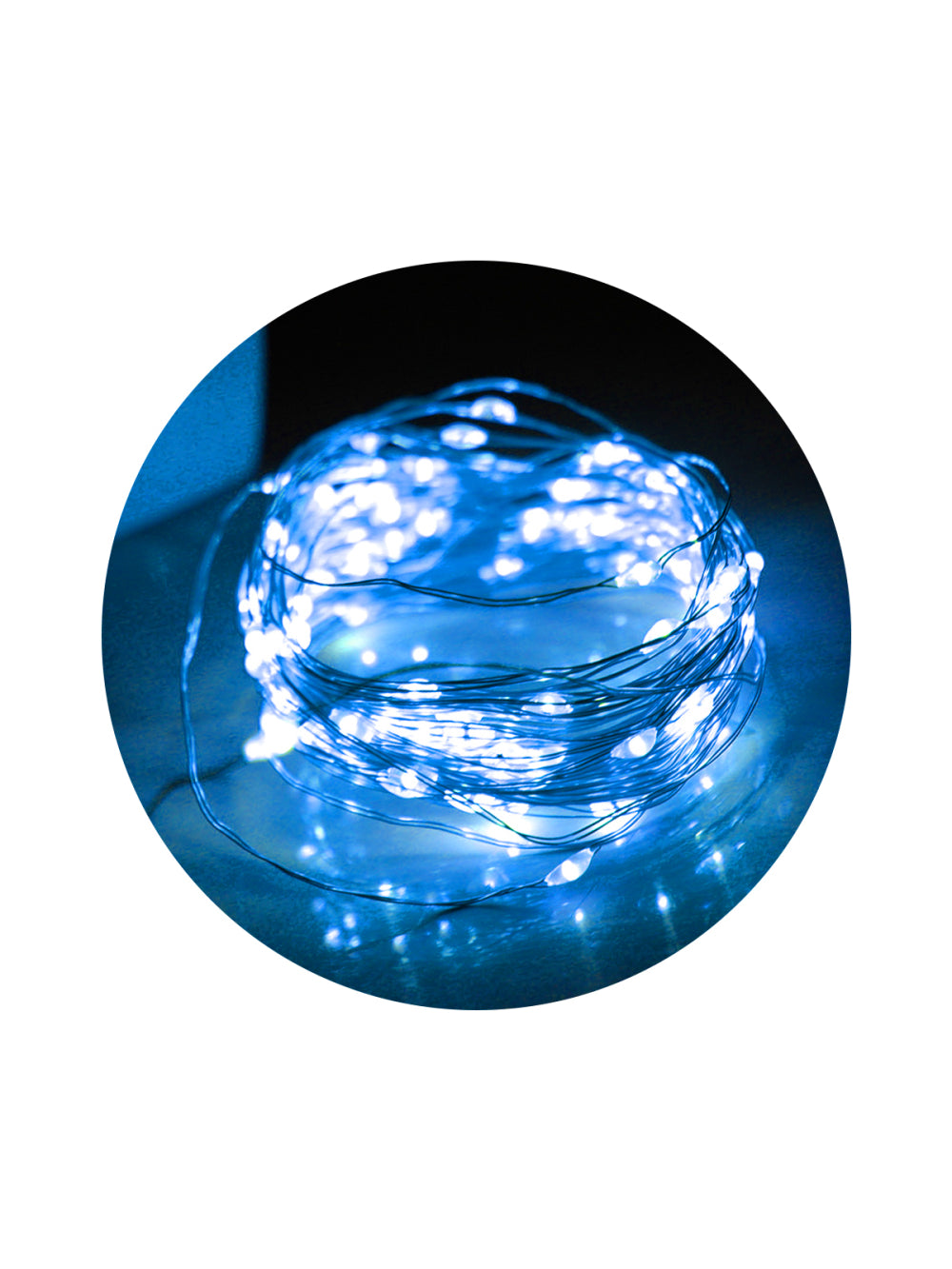 Pisca de LED Rolha P/ Garrafa Fio de Fada 20L 2 Metros Bateria Cores:Azul
