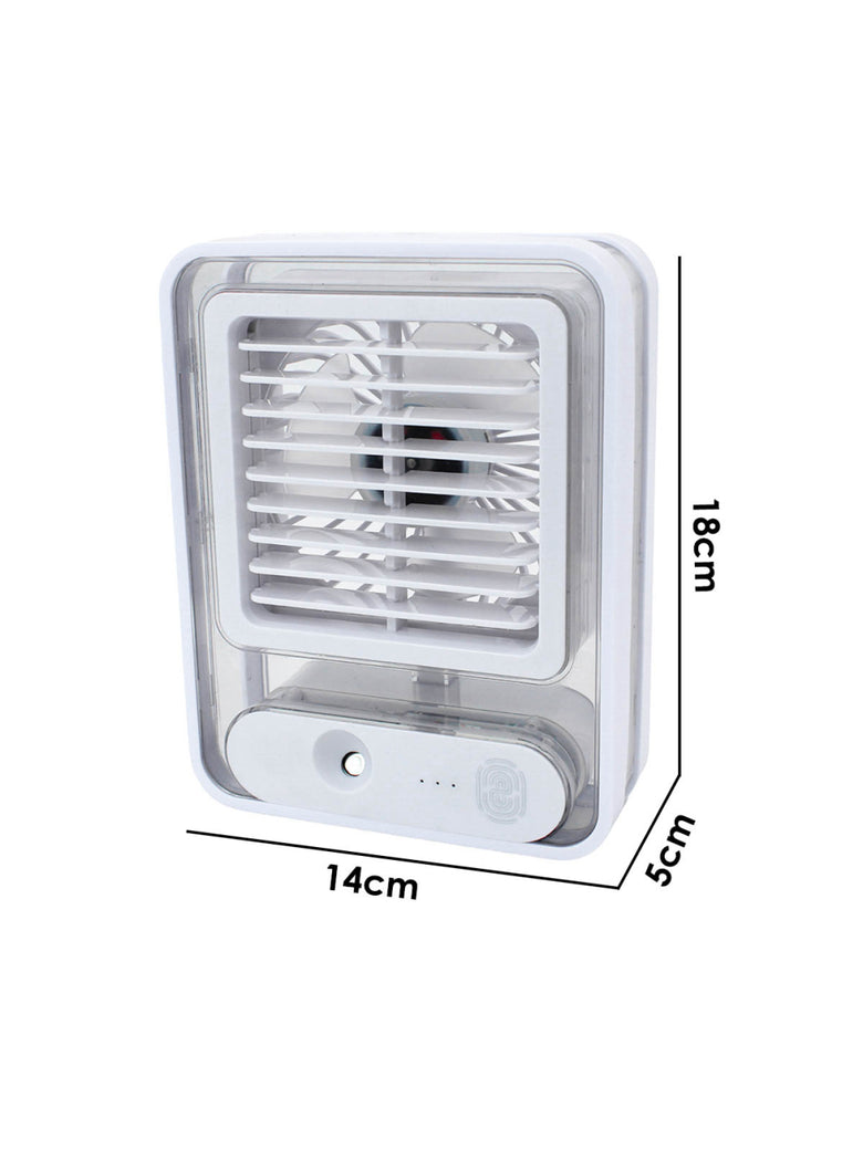 Ventilador Portatil Umidifcador Luminaria USB De Mesa 3 Velocidades Cores:Branco