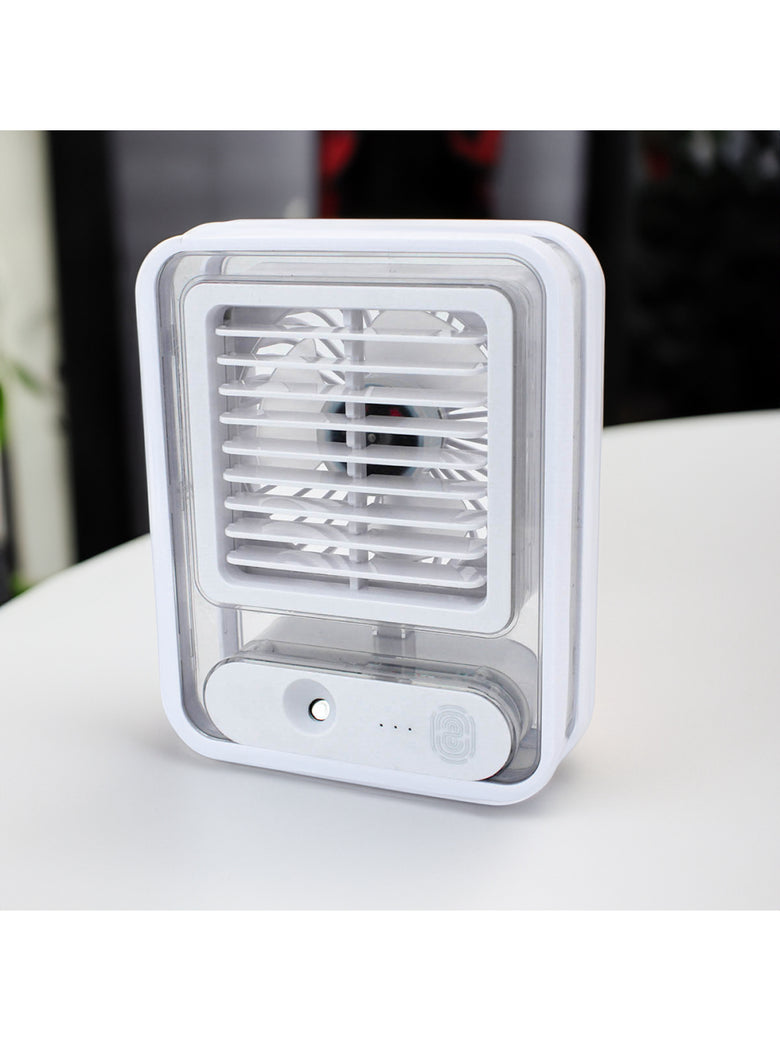 Ventilador Portatil Umidifcador Luminaria USB De Mesa 3 Velocidades Cores:Branco