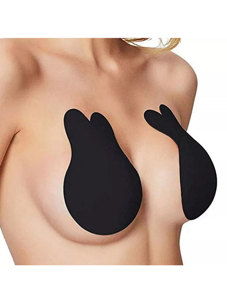 Sutiã Adesivo Levanta Seio Invisible Pushup Orelha De Coelho Preto Tamanho:L/XL