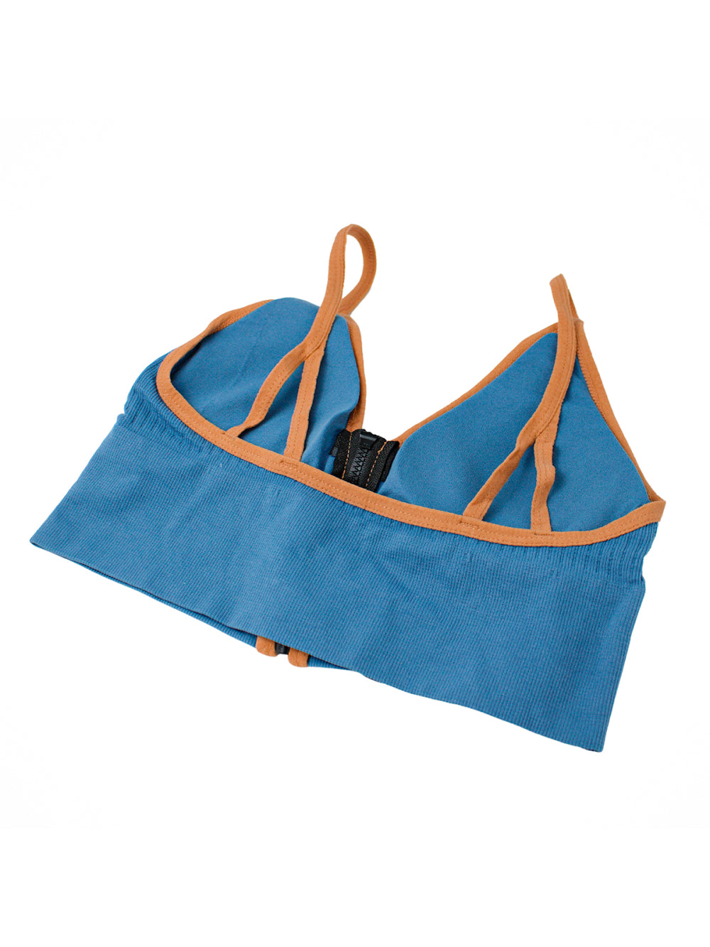 Sutiã Top Esportivo Com Ziper Frontal E Alça V Alto Impacto Cor:Azul