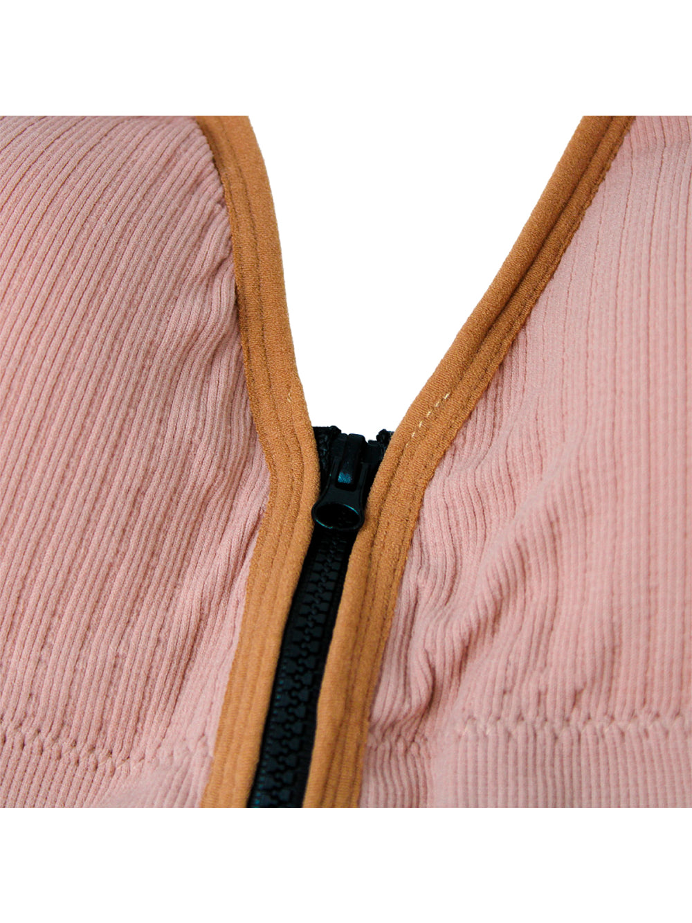 Sutiã Top Esportivo Com Ziper Frontal E Alça V Alto Impacto Cor:Rosa