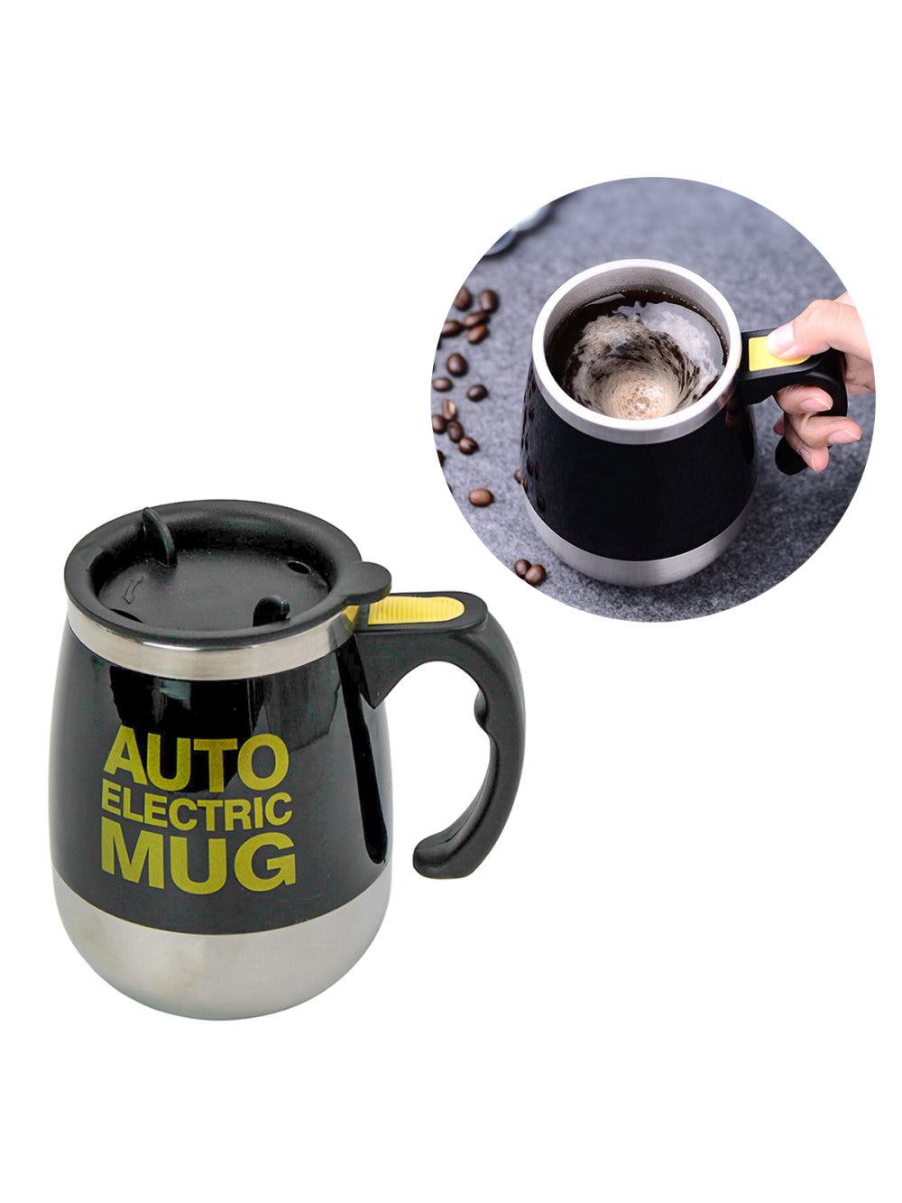 Caneca Termica Mixer Misturadora 350ml Aço Inox A Pilha Cor:Preto