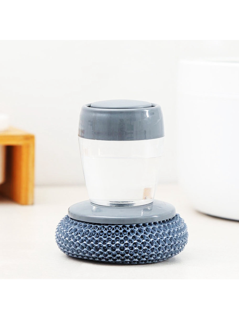 Escova Limpeza Com Dispenser Detergente Palha De Aço Cozinha Esponja Limpa Panela