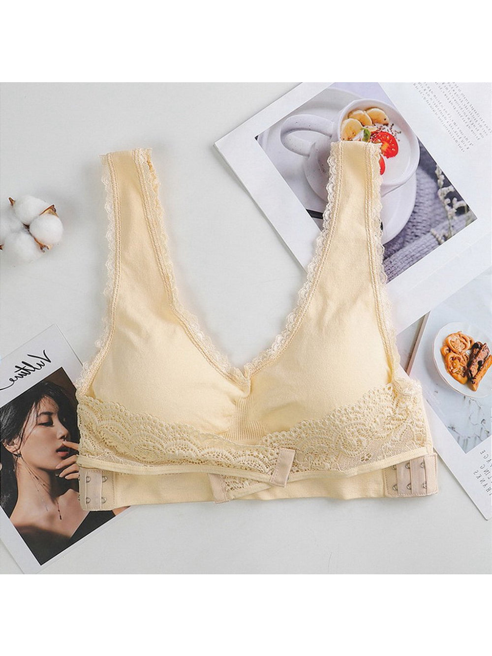 Sutiã Cinta Modeladora Alta Compressão Com Renda Bege Cor:M