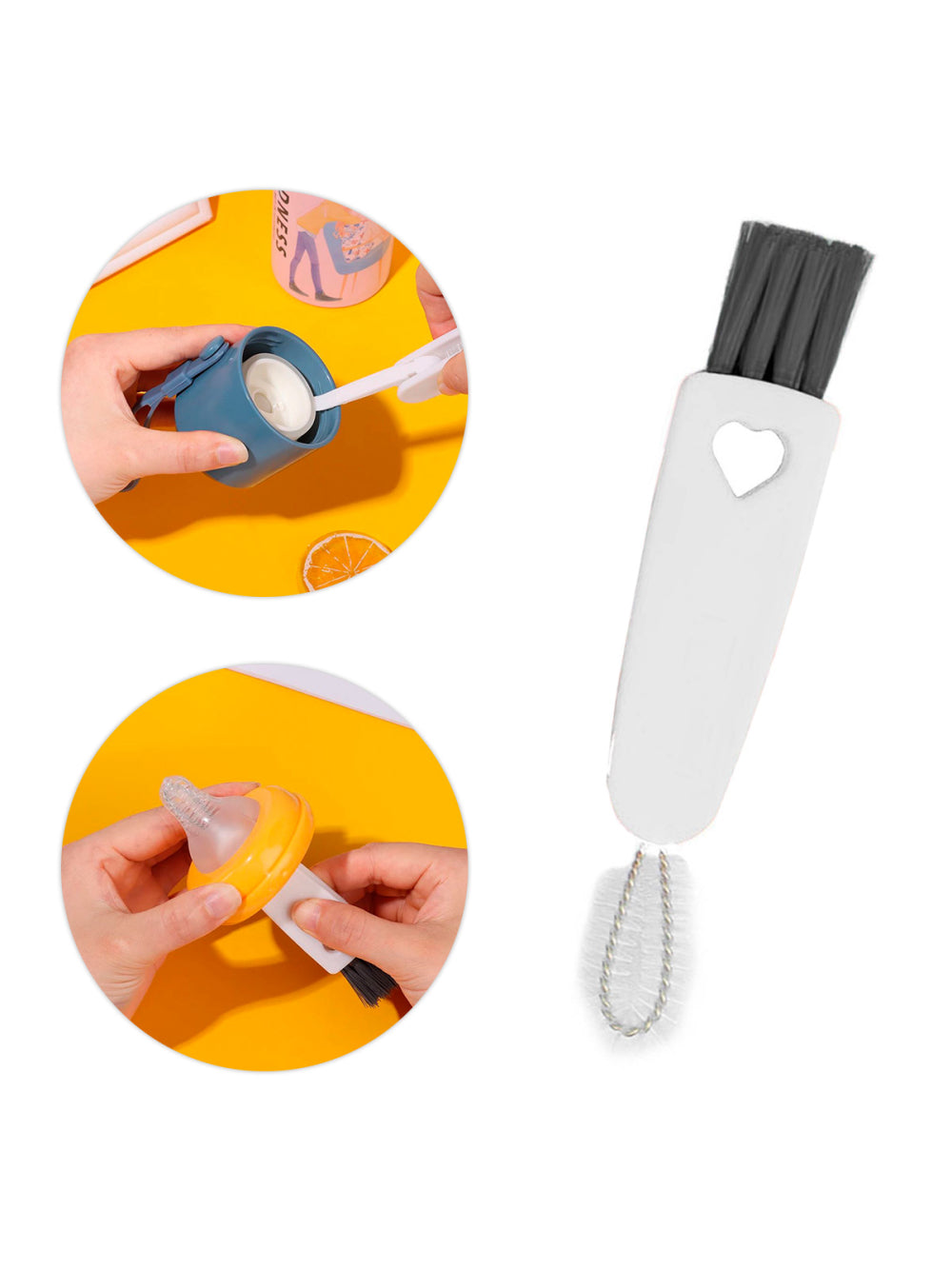 Escova De Limpeza Multiuso Para Teclado Cantos Frisos Notebooks 3 Em 1 Cor:Branco