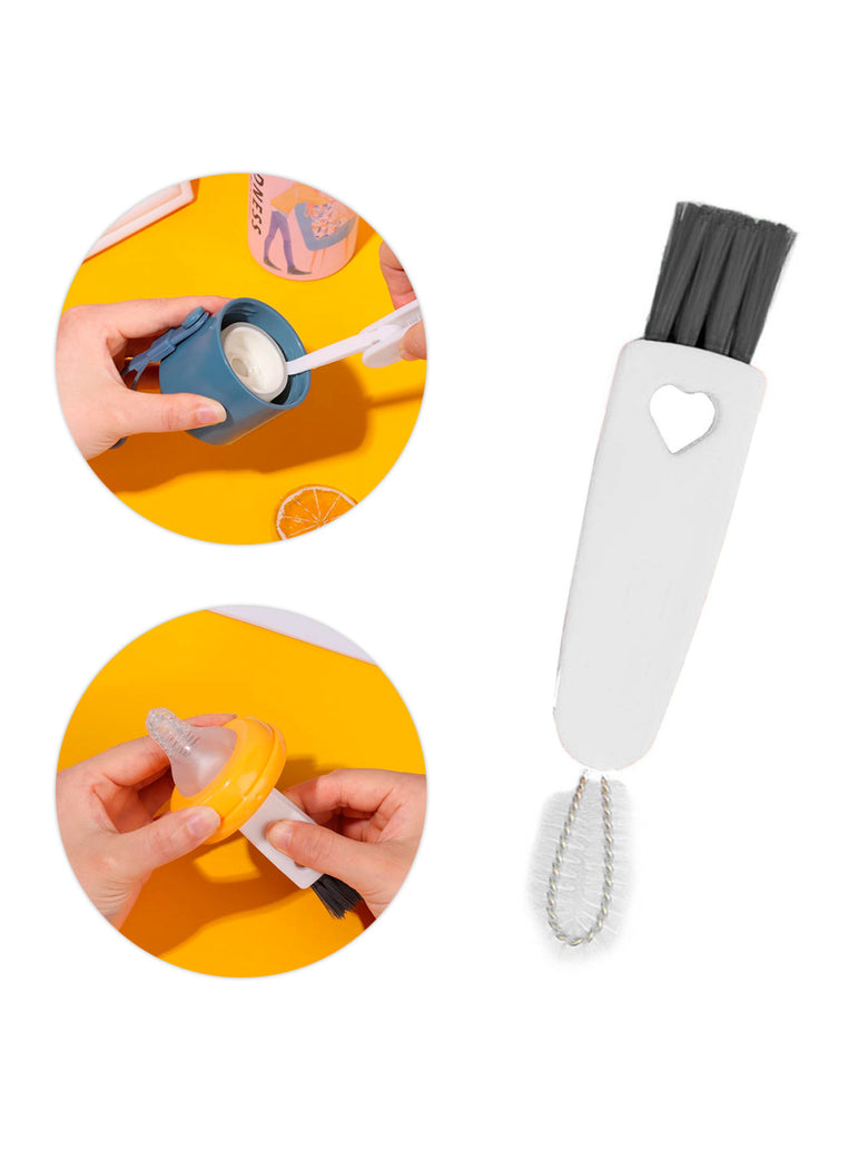 Escova De Limpeza Multiuso Para Teclado Cantos Frisos Notebooks 3 Em 1 Cor:Branco