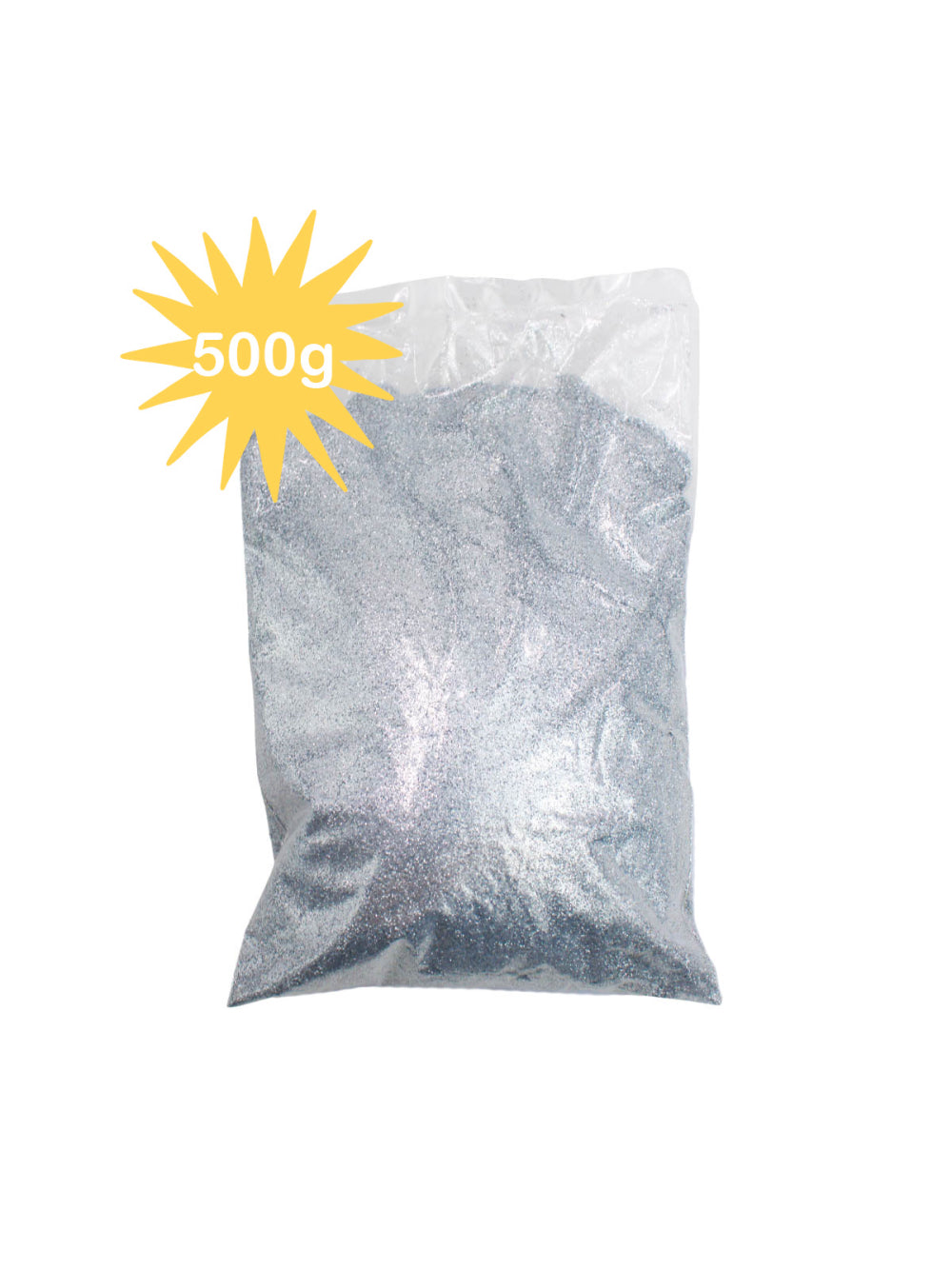 Glitter Purpurina Com Brilho Escolar Artesanato Carnaval Festa 500g Cor:Prateado