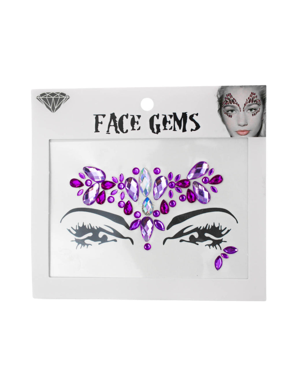 Adesivo Carnaval Pedras Tipo Strass Rosto Maquiagem Festa Cor:Roxo