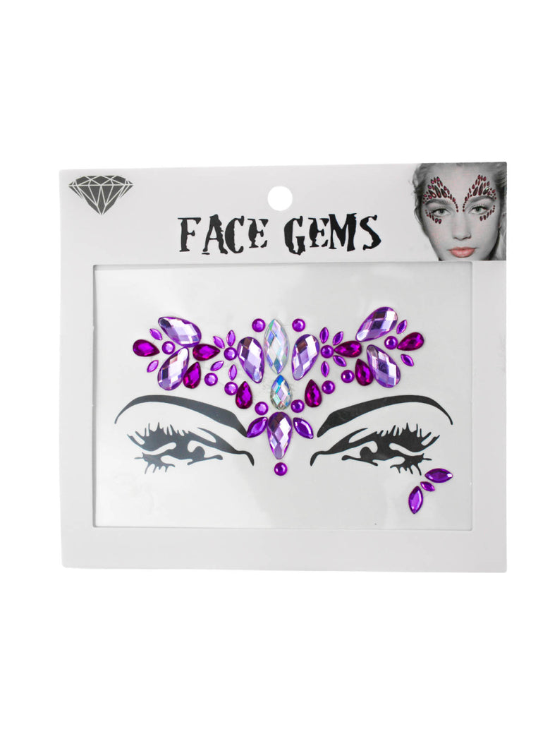 Adesivo Carnaval Pedras Tipo Strass Rosto Maquiagem Festa Cor:Roxo