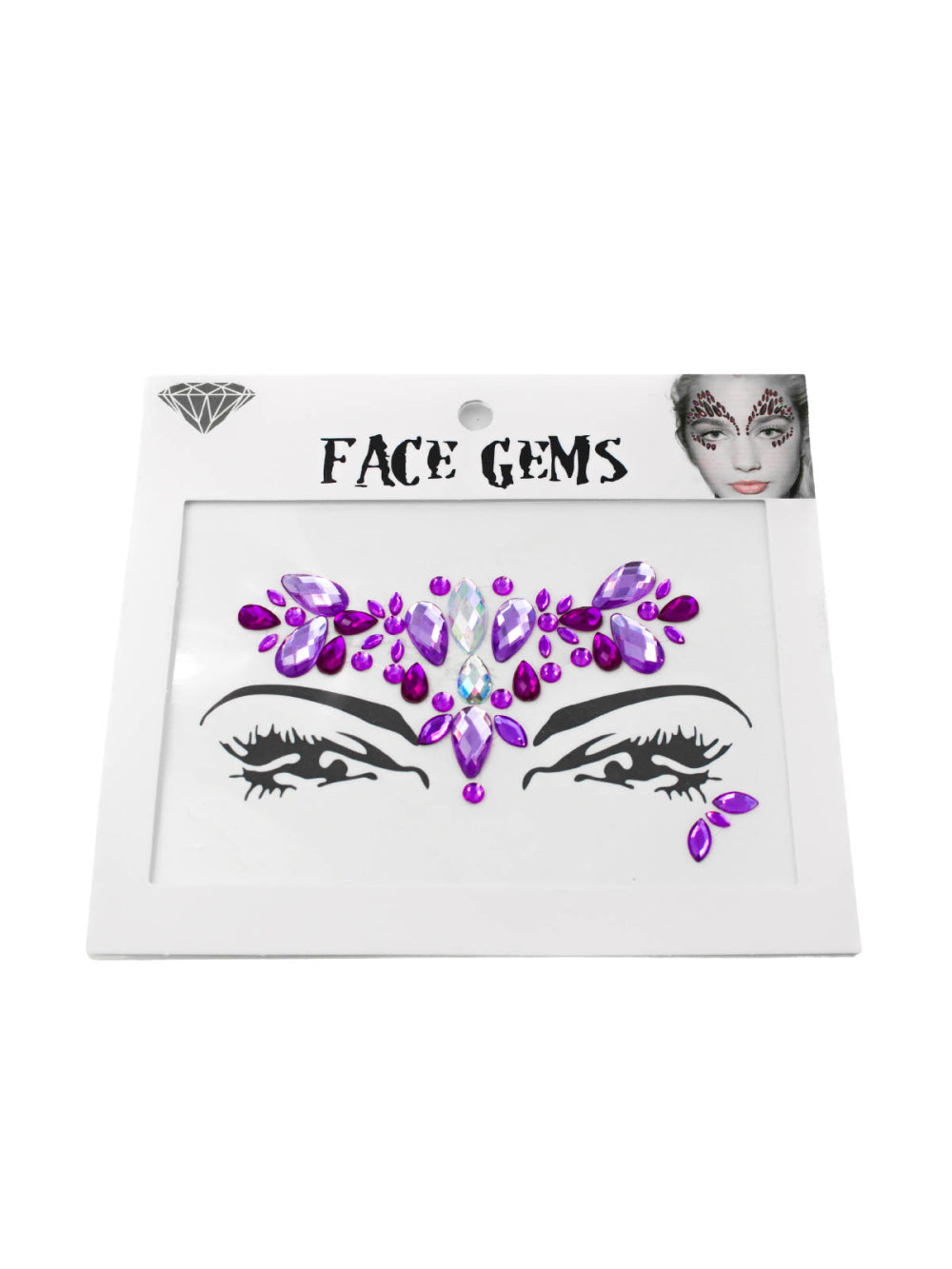 Adesivo Carnaval Pedras Tipo Strass Rosto Maquiagem Festa Cor:Roxo