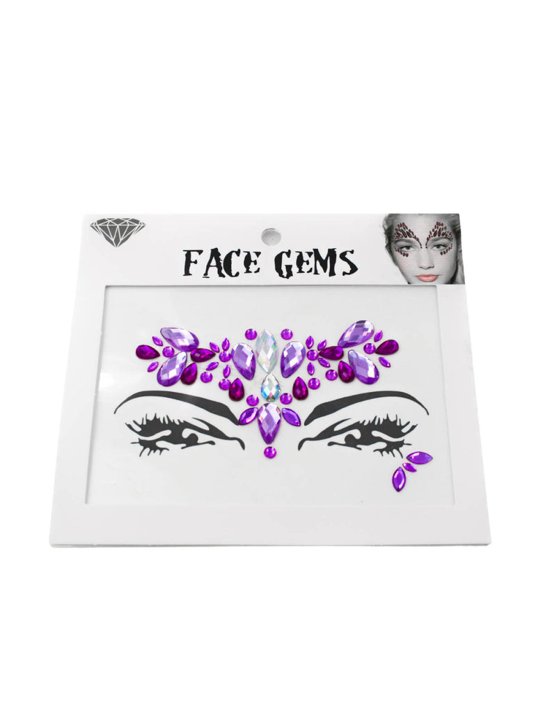 Adesivo Carnaval Pedras Tipo Strass Rosto Maquiagem Festa Cor:Roxo