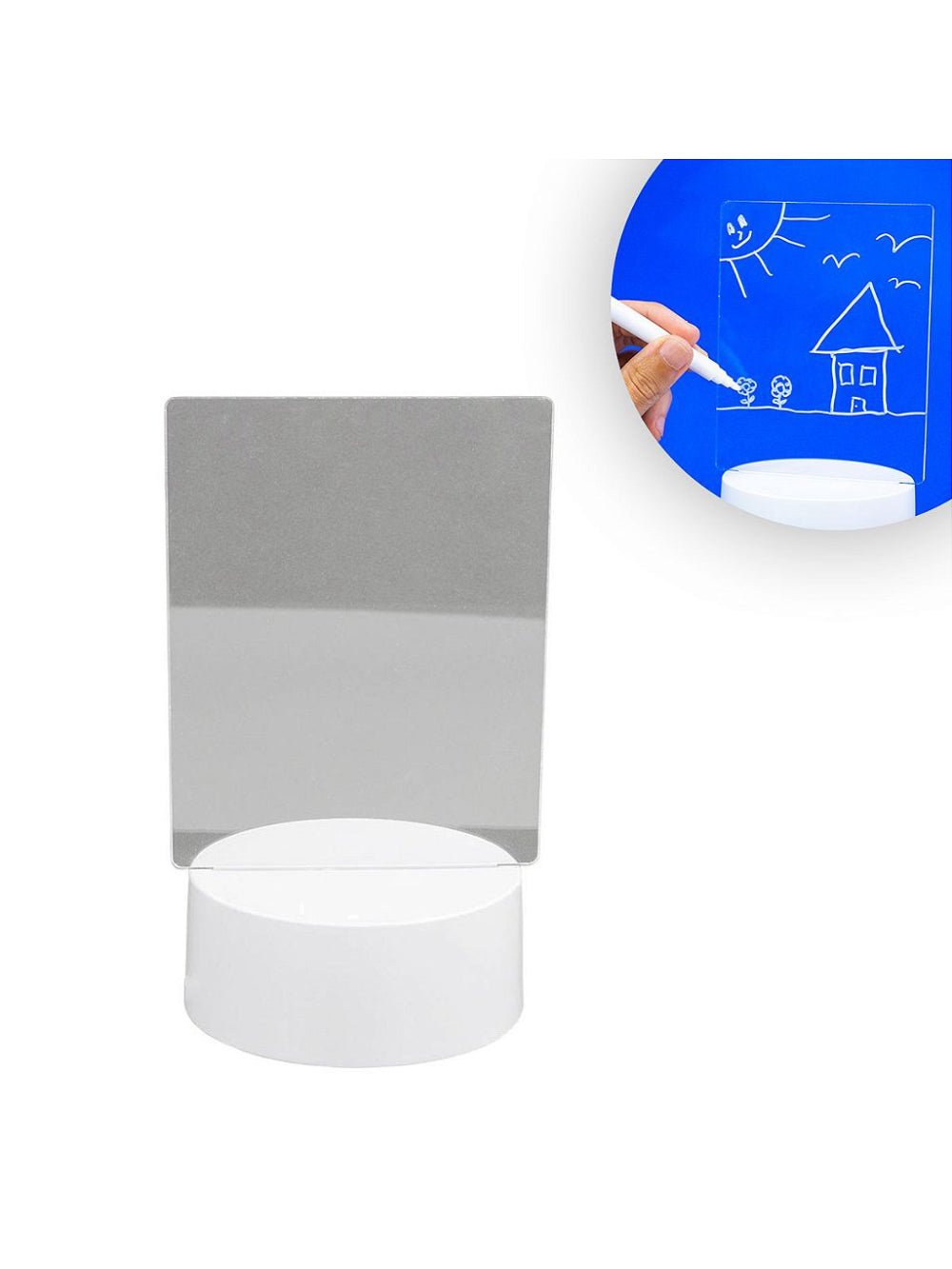 Quadro Luminaria Led Para Escrever Anotaçoes Acrilico Branco Quente