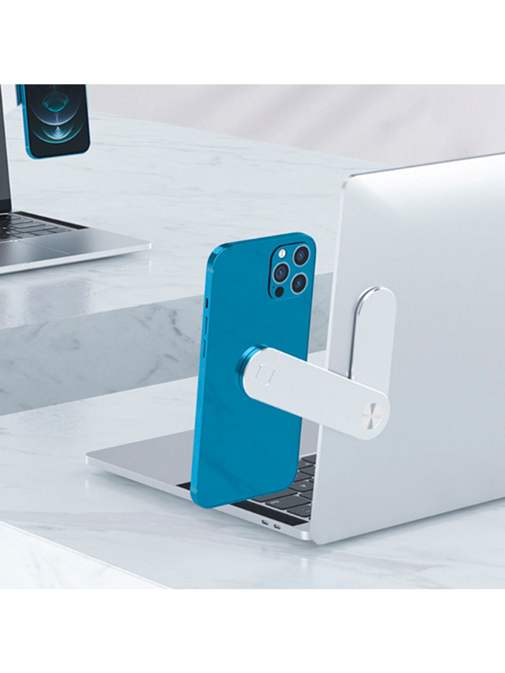 Suporte Universal Celular Clipe Magico Notebook Liga De Aluminio Cor:Prata