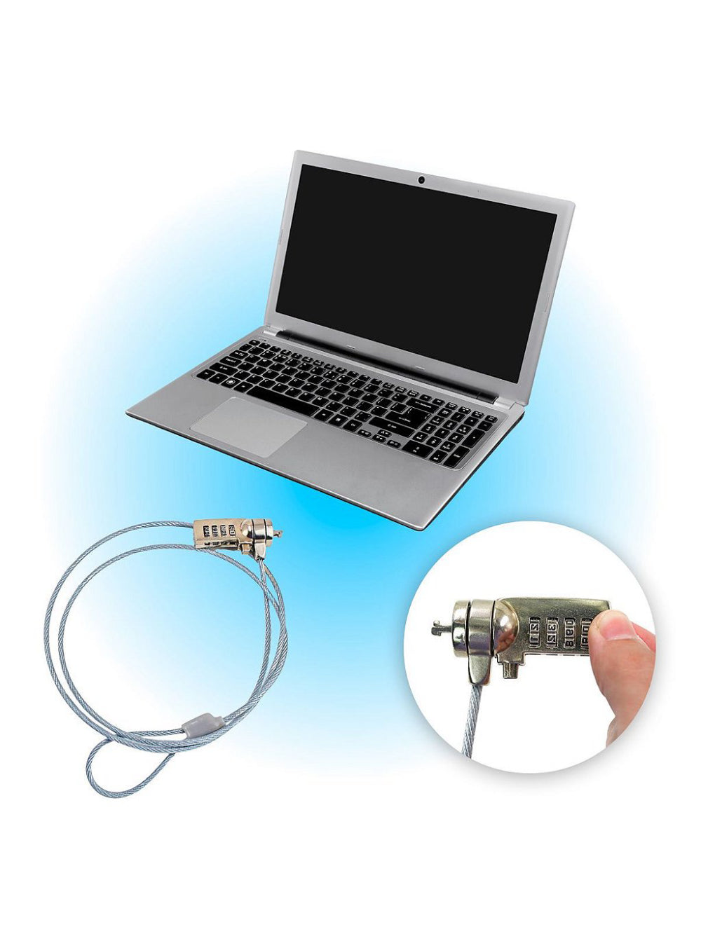 Trava De Segurança Notebook Pc Com Senha Cabo De Aço Segredo 4 Digitos
