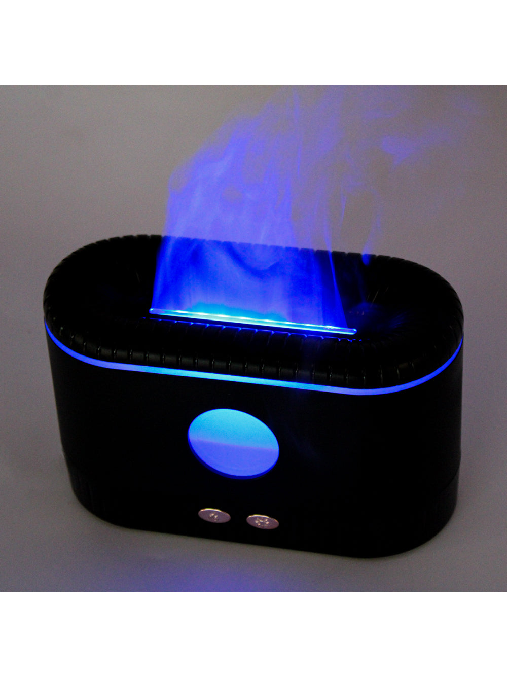 Umidificador De Ar Luminaria Fogueira USB Difusor Aromatizador Branco:Preto