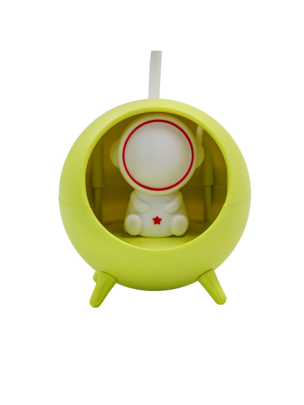 Luminaria De Mesa Decorativa USB Portatil Articulavel Abajur P/ Leitura Estudo Astronauta Cor:Verde