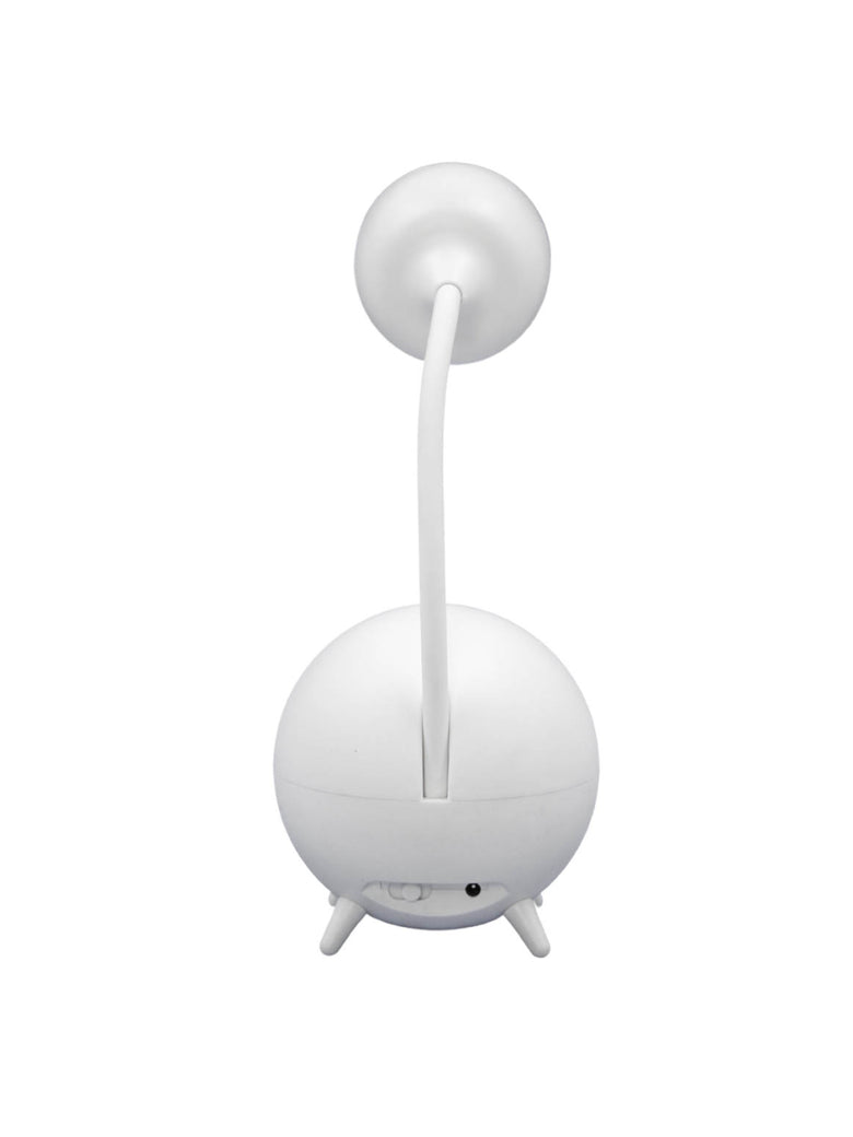 Luminaria De Mesa Decorativa USB Portatil Articulavel Abajur P/ Leitura Estudo Patinho Cor:Branco