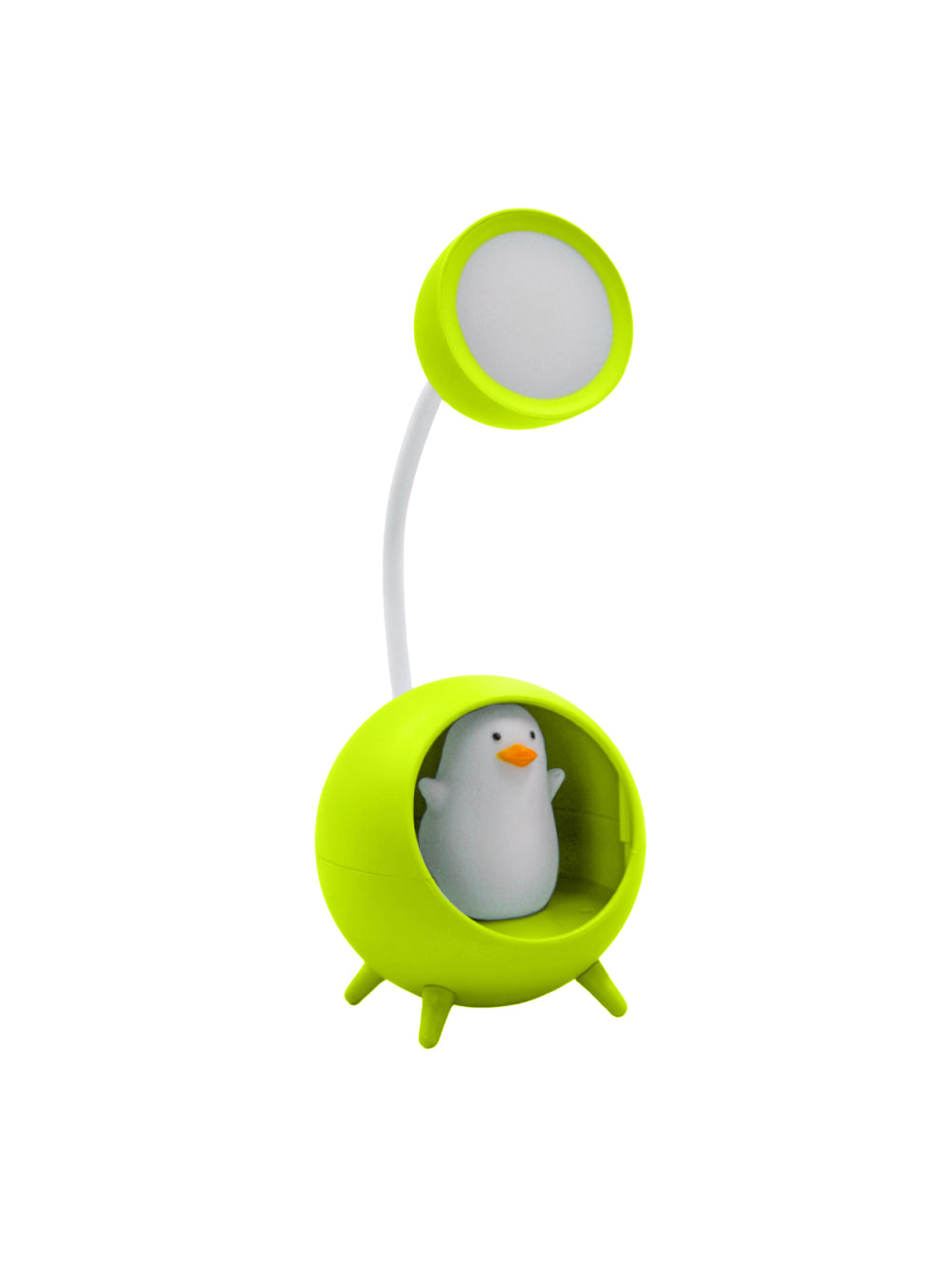 Luminaria De Mesa Decorativa USB Portatil Articulavel Abajur P/ Leitura Estudo Patinho Cor:Verde