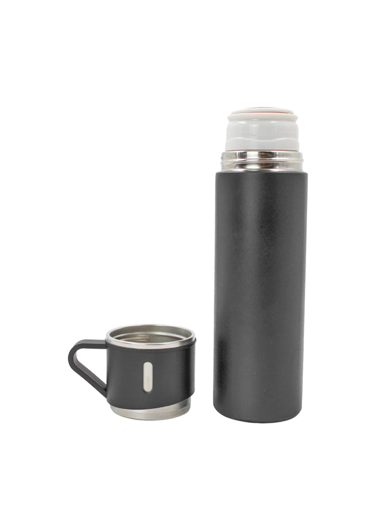 Garrafa Termica Com Copo Parede Dupla Inox Squeeze 500ml Cores:Preto