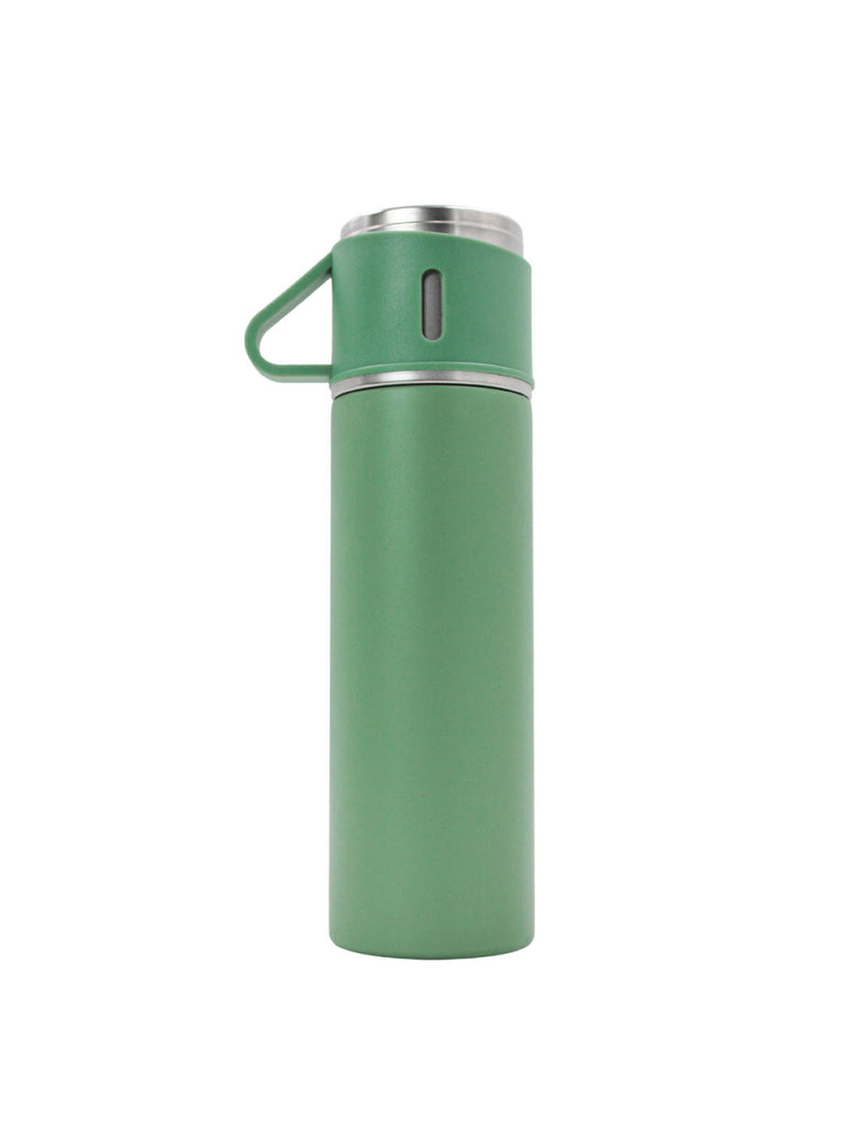 Garrafa Termica Com Copo Parede Dupla Inox Squeeze 500ml Cores:Verde