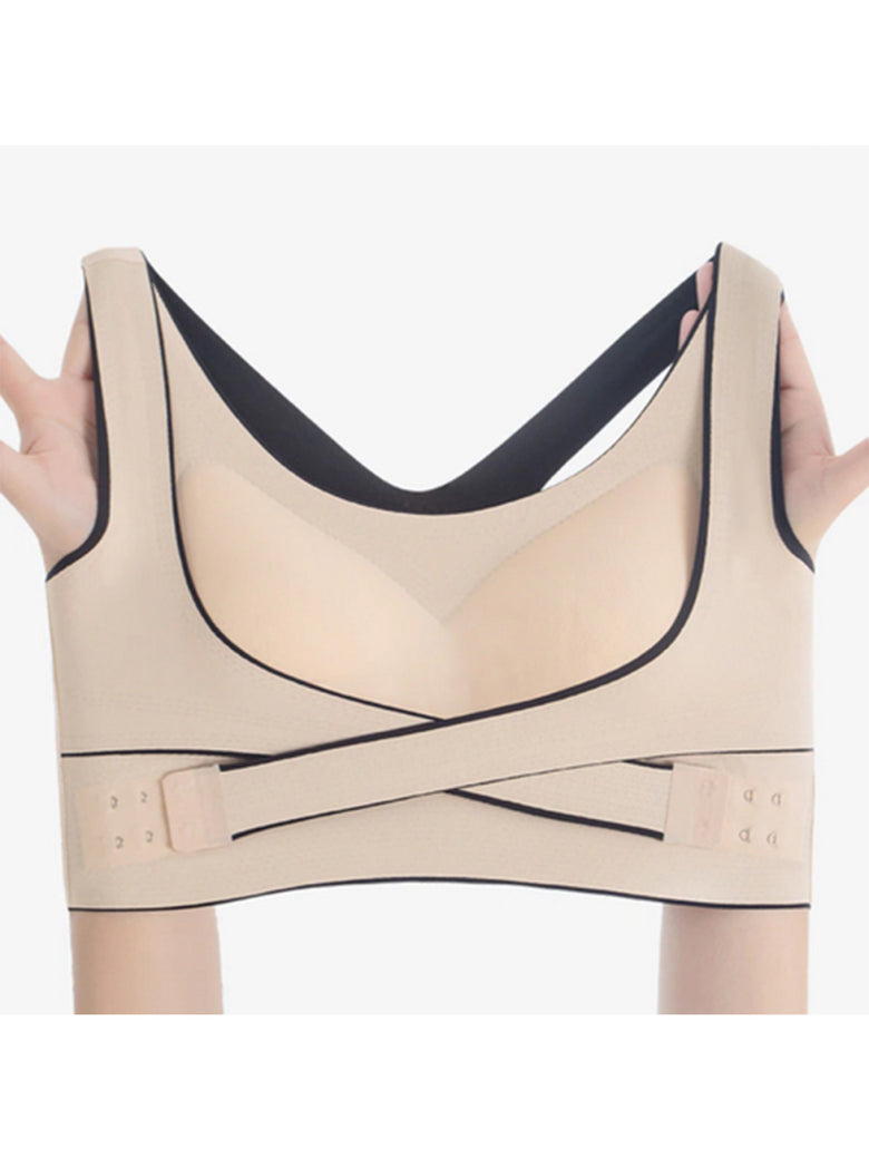 Sutiã Cinta Modeladora Levanta Seios Compressão Top Bege Tamanho:3XL