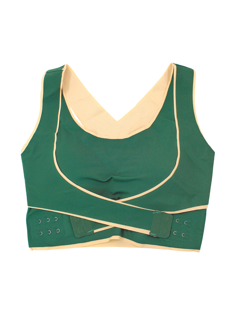 Sutiã Cinta Modeladora Levanta Seios Compressão Top Verde Tamanhos:XL
