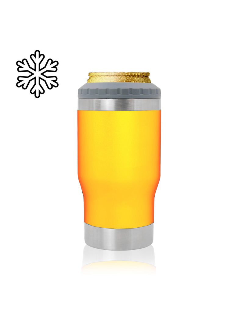 Copo Termico Porta Lata Garrafa Long Neck Copo Abridor Cor:Laranja