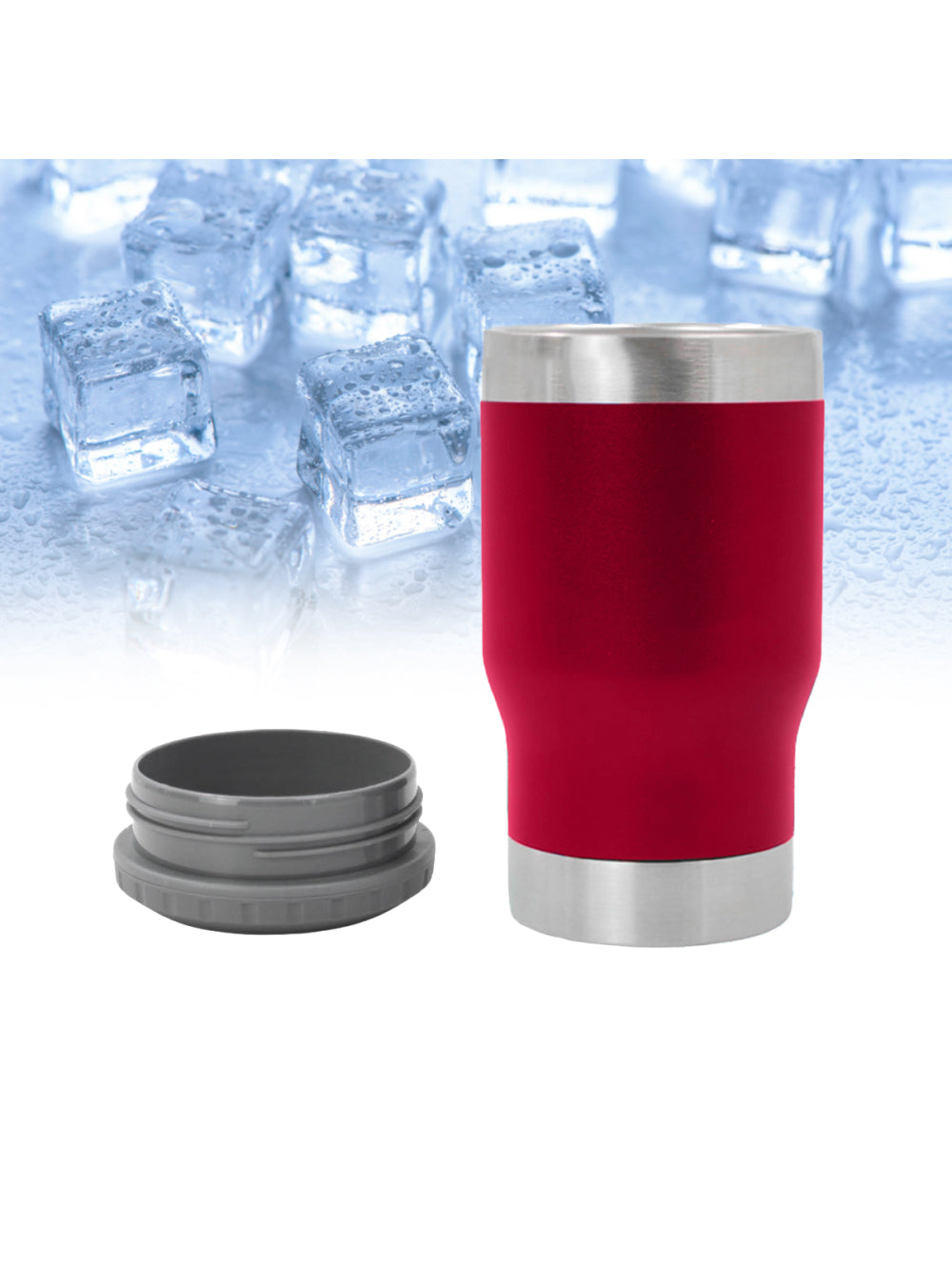 Copo Termico Porta Lata Garrafa Long Neck Copo Abridor Cor:Vinho