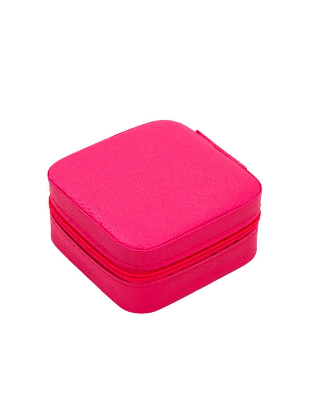 Porta Joias Portatil Viagem Estojo Maleta Caixinha Com Ziper Cor:Rosa Pink