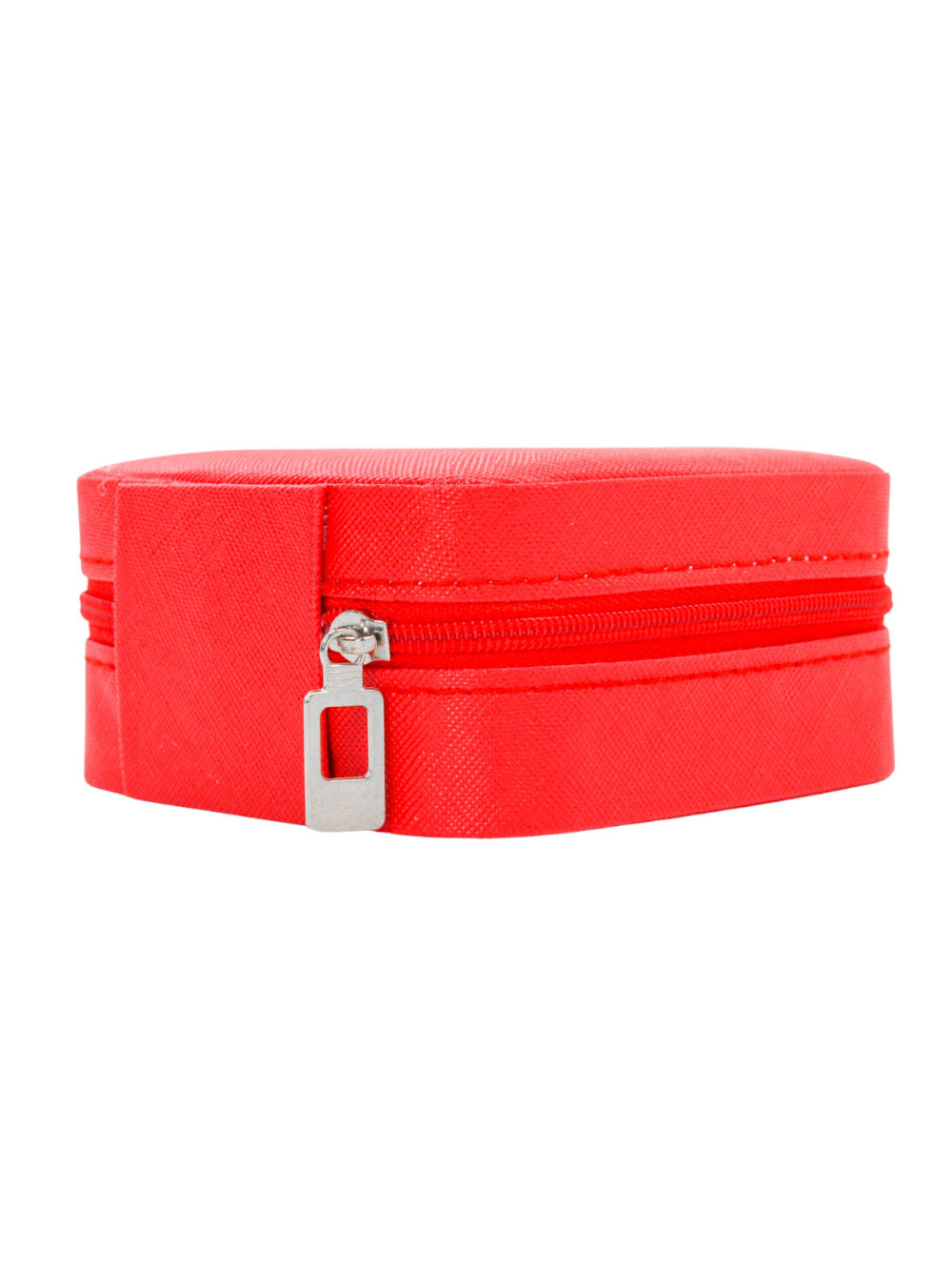 Porta Joias Portatil Viagem Estojo Maleta Caixinha Com Ziper Cor:Vermelho
