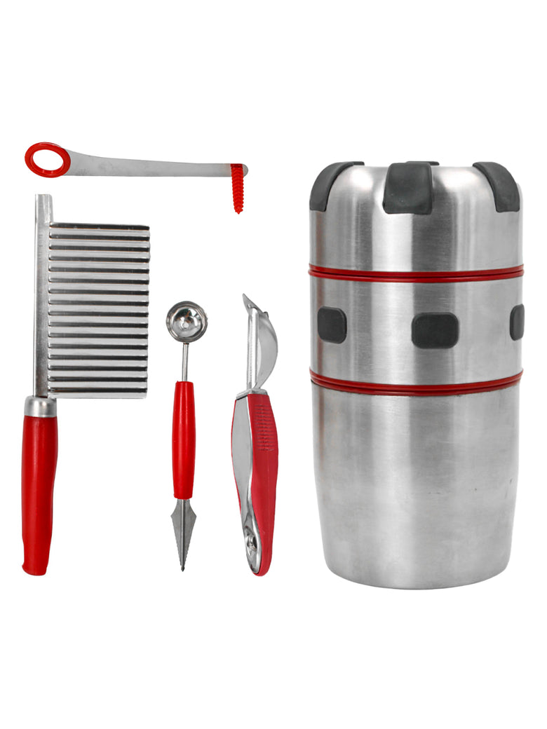 Espremedor Amassador Cortador de Frutas Verduras Aço Inox