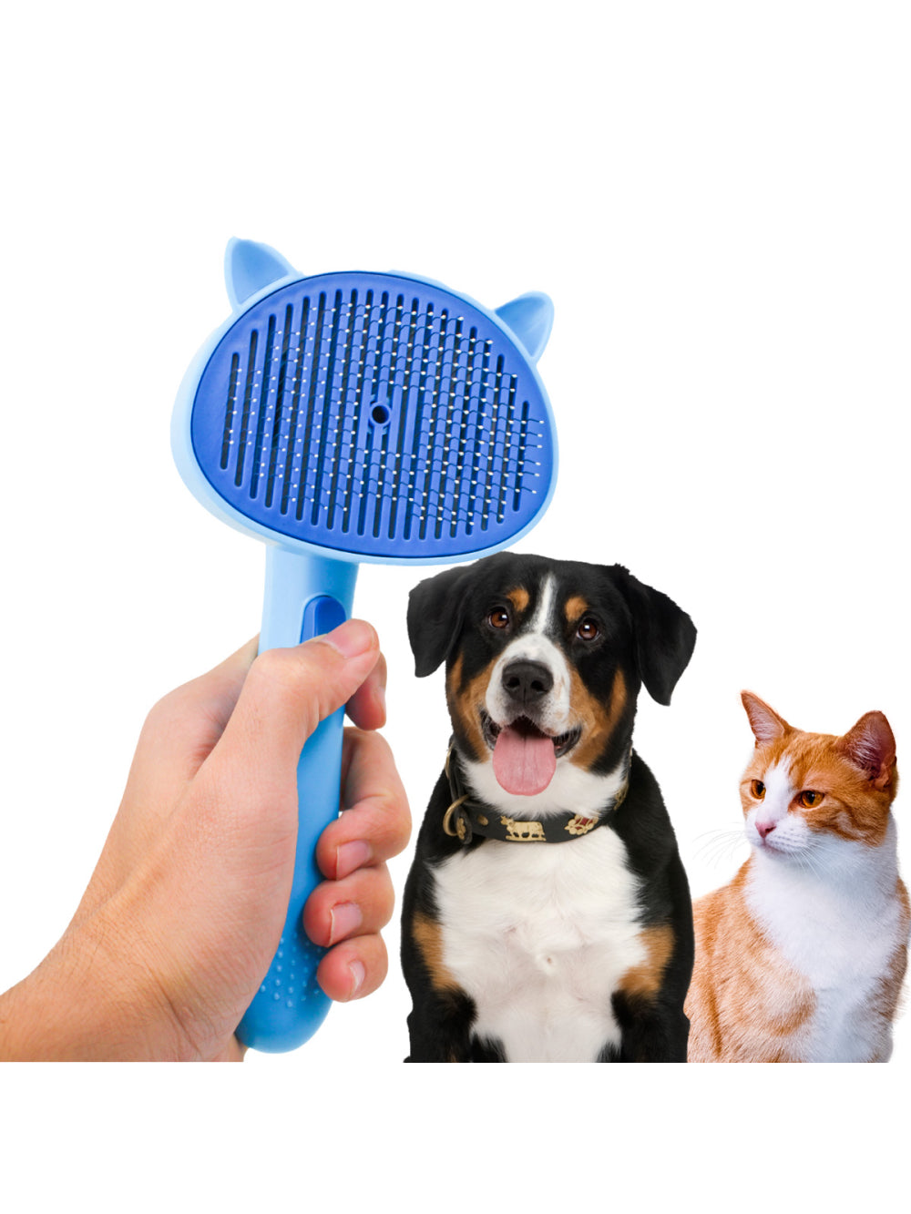 Tira Pelos Pet Rasqueadeira Removedor Animais Gato Cachorro Cor:Azul