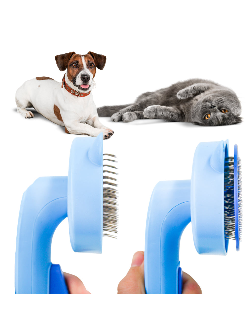 Tira Pelos Pet Rasqueadeira Removedor Animais Gato Cachorro Cor:Azul