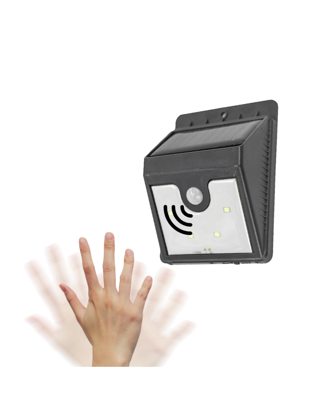 Luminaria Parede Painel Solar 4 Leds Sensor Movimento Luz