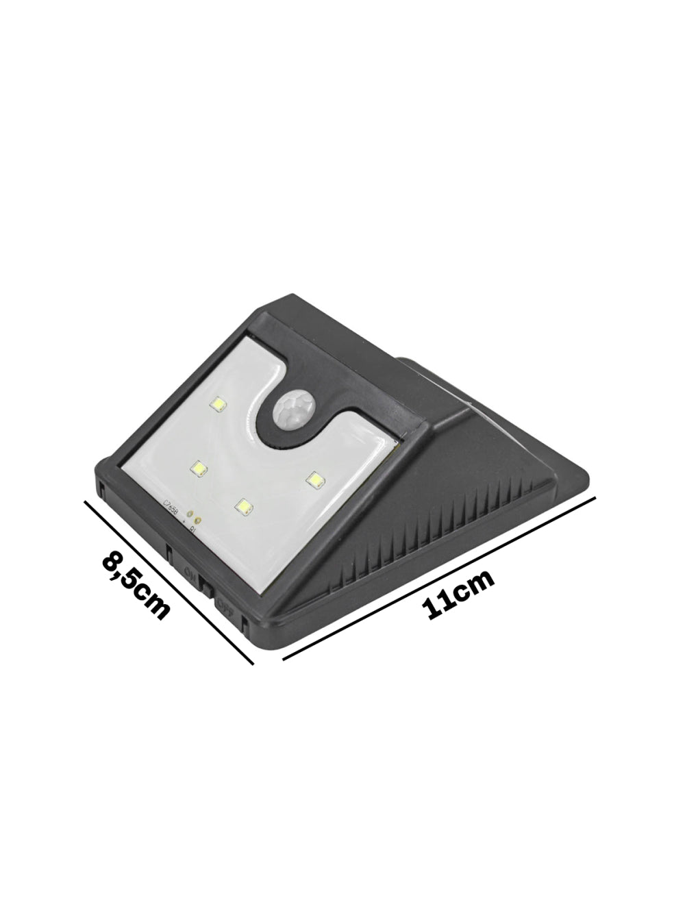 Luminaria Parede Painel Solar 4 Leds Sensor Movimento Luz