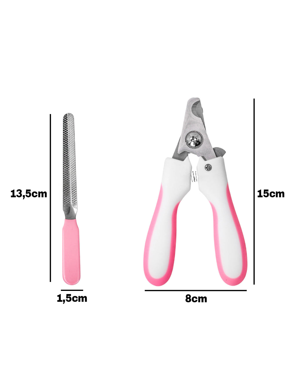 Alicate Pet Tesoura Corte De Unhas Cachorro Gato Com Lixa Cor:Rosa