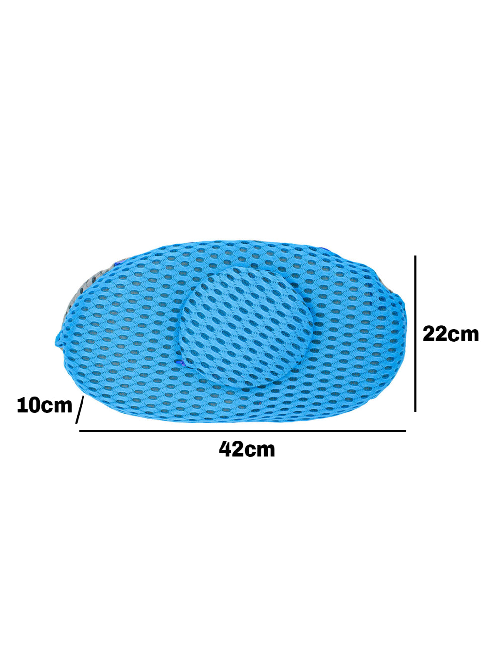 Travesseiro Apoio Lombar Curva Almofada Ortopedica Para Costas Cor:Azul