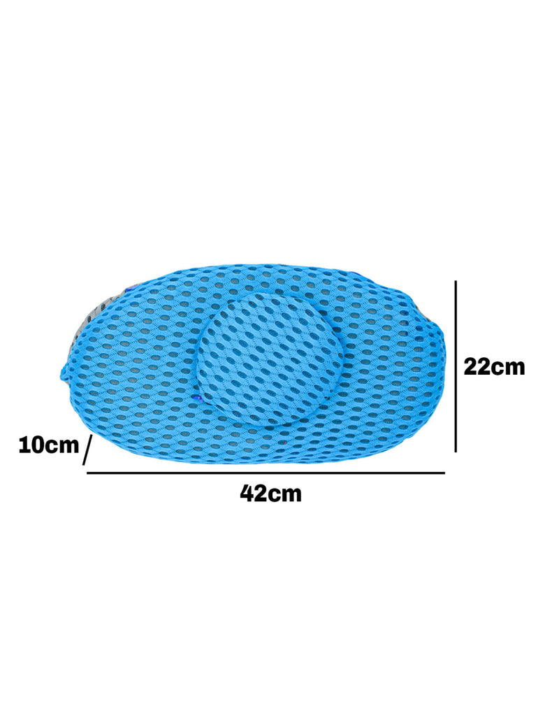 Travesseiro Apoio Lombar Curva Almofada Ortopedica Para Costas Cor:Azul