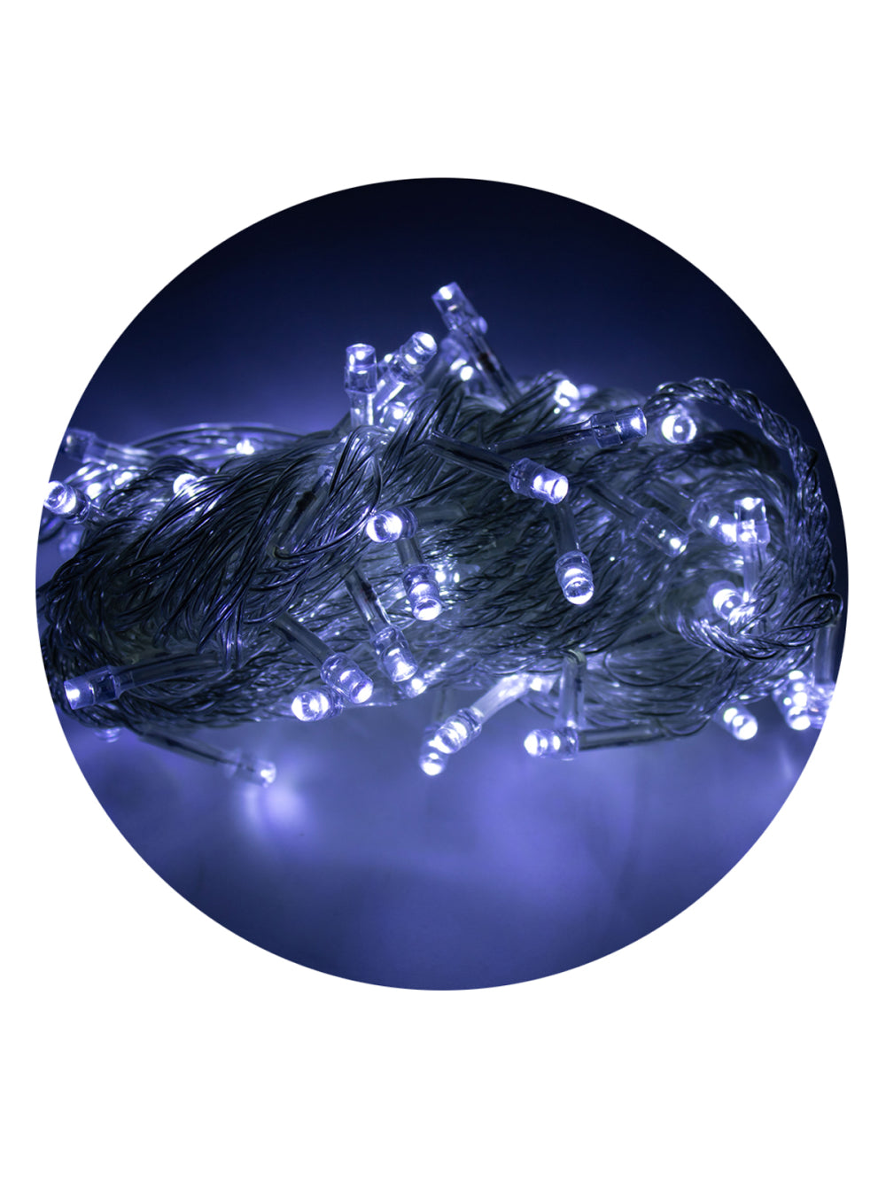 Led Pisca Cordão Com 10 Metros 100 Lampadas Formato Gota Fio Cor Crystal Tomada Luz Natal Ano Novo Cor:Branco