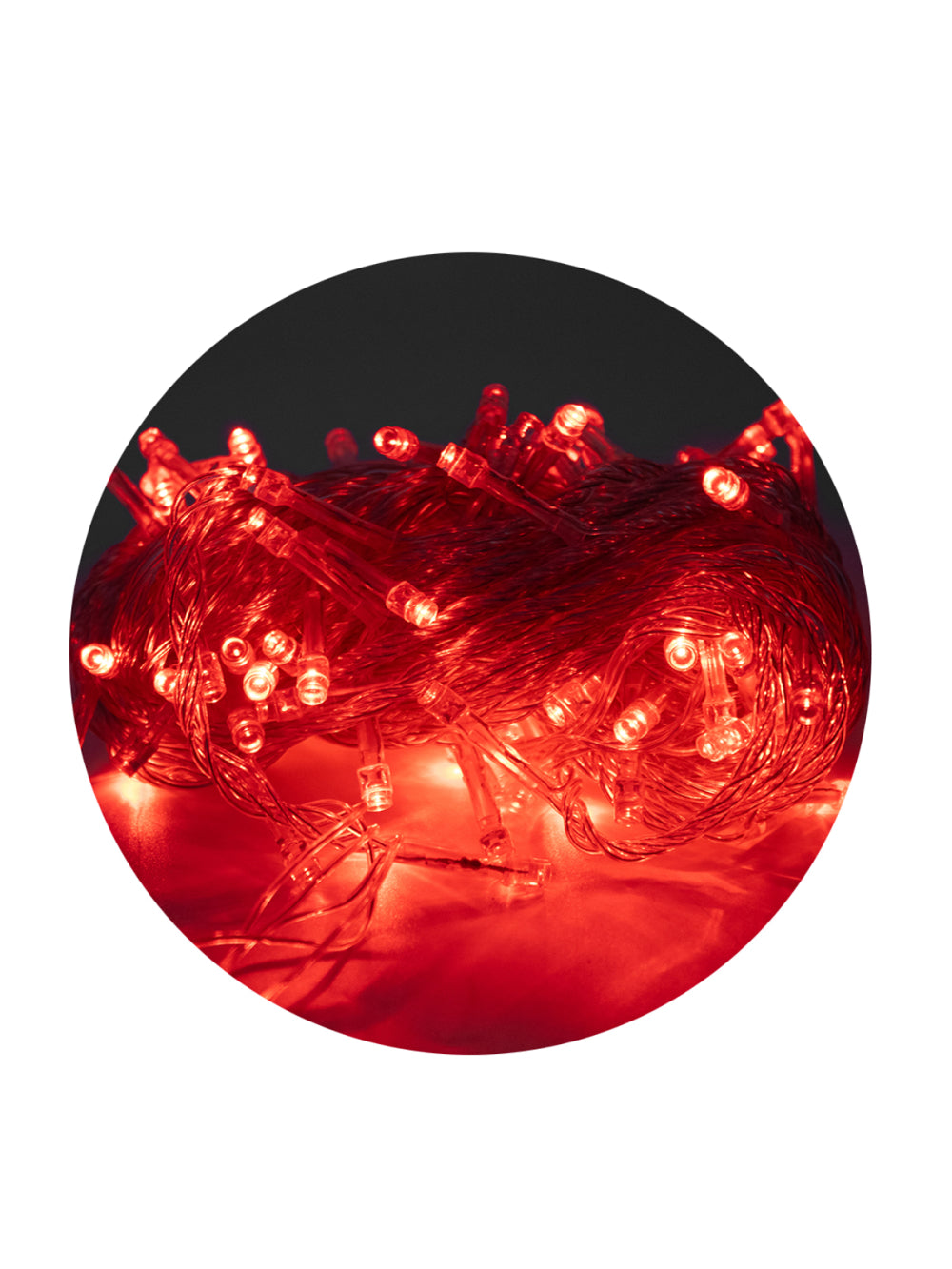 Led Pisca Cordão Com 10 Metros 100 Lampadas Formato Gota Fio Cor Crystal Tomada Luz Natal Ano Novo Cor:Vermelho