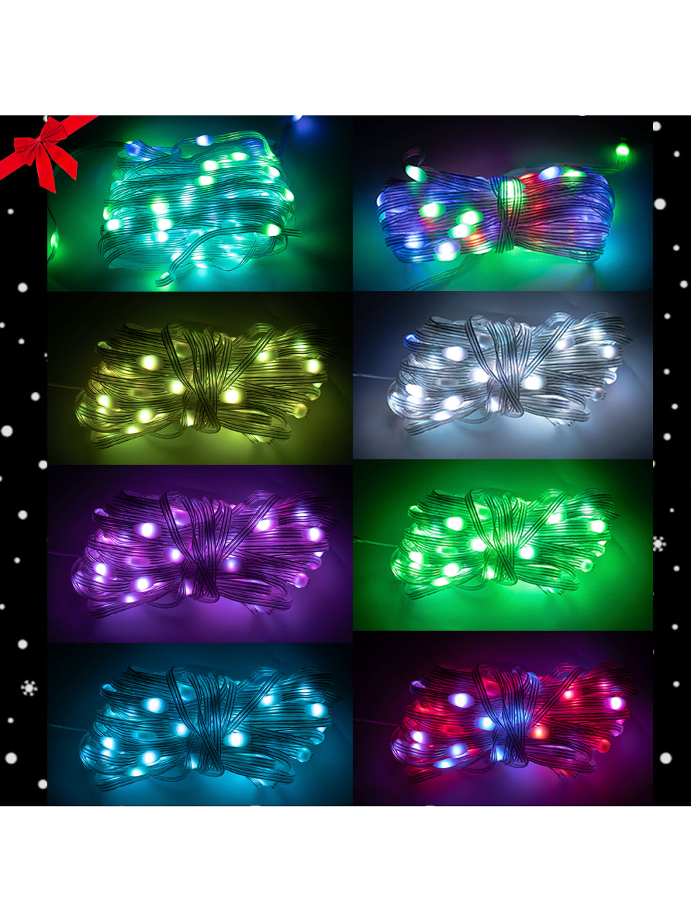 Led Pisca Linha Com 10 Metros 100 Lampadas 9 Modos RGB USB Controla Por App Natal Ano Novo