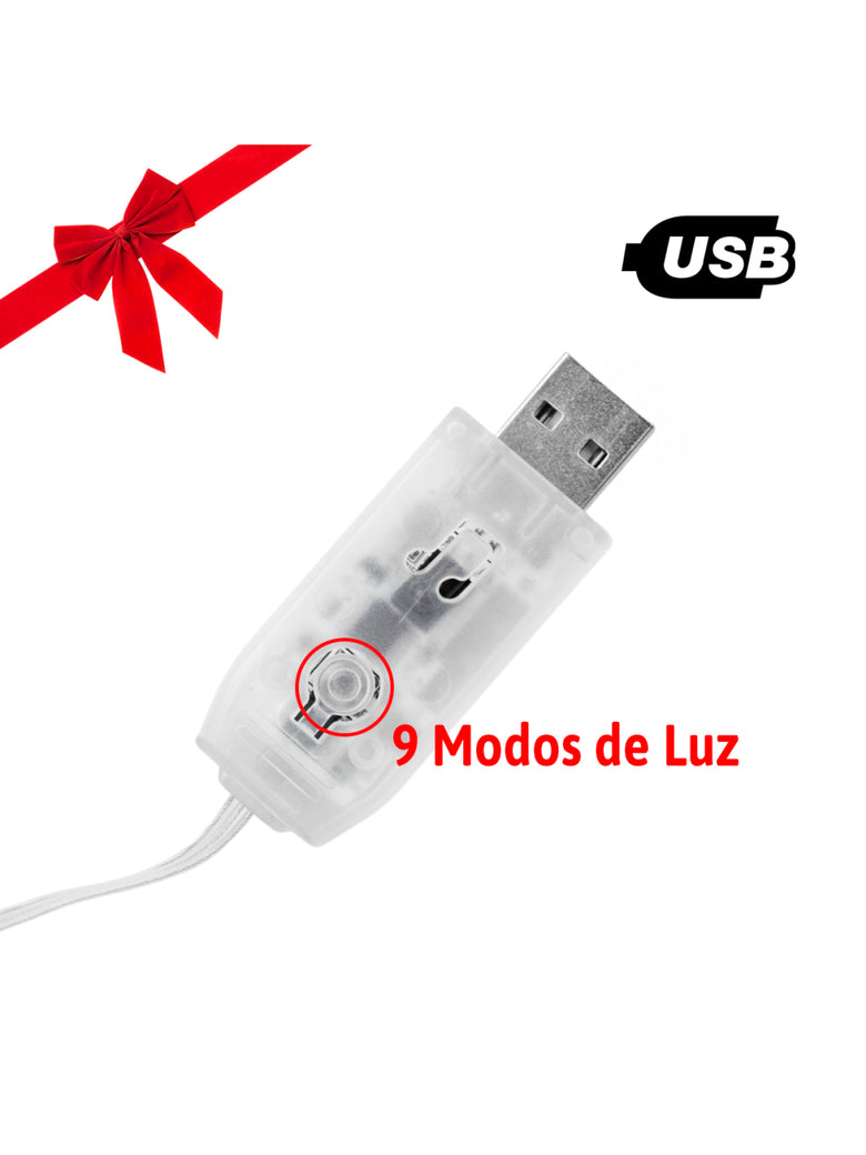Led Pisca Linha Com 10 Metros 100 Lampadas 9 Modos RGB USB Controla Por App Natal Ano Novo