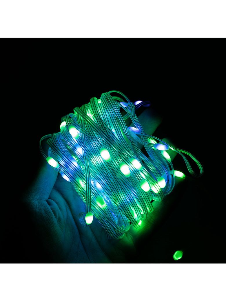 Led Pisca Linha Com 10 Metros 100 Lampadas 9 Modos RGB USB Controla Por App Natal Ano Novo