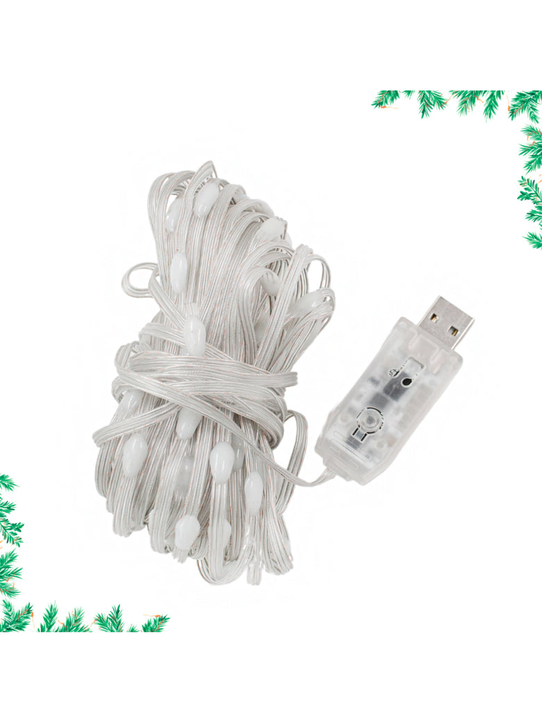 Led Pisca Linha Com 10 Metros 100 Lampadas 9 Modos RGB USB Controla Por App Natal Ano Novo