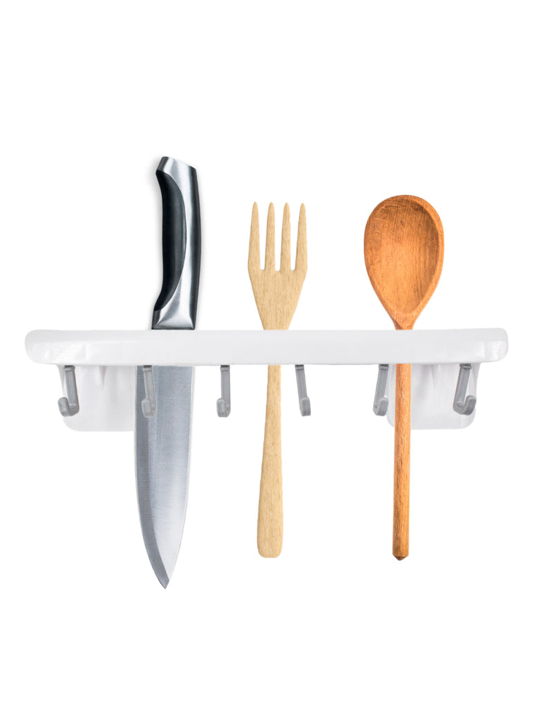 Organizador De Cozinha Porta Utensílios De Parede Talheres Facas Com Ganchos